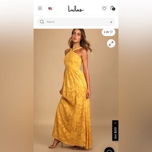 Love and Beyond Marigold Burnout Floral Maxi Dress - XS